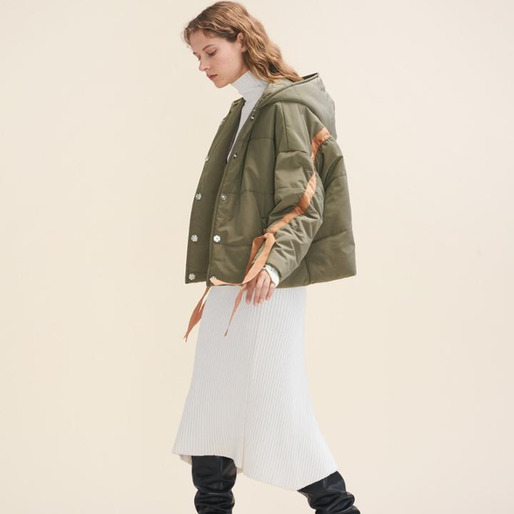 Maje Cropped Hooded Down Jacket