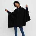 Maje Knit Poncho With Trucker Collar