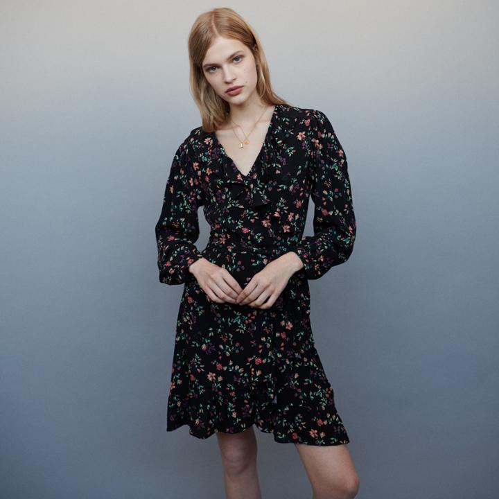 Maje Printed Wrap Dress