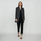 Maje Straight Coat With Satin Borders
