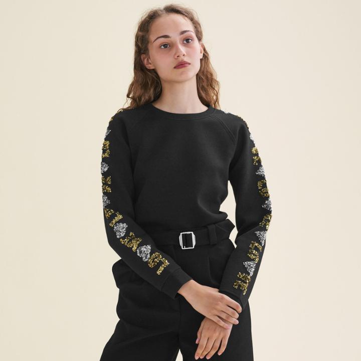 Maje Neoprene-look Sweatshirt With Sequins
