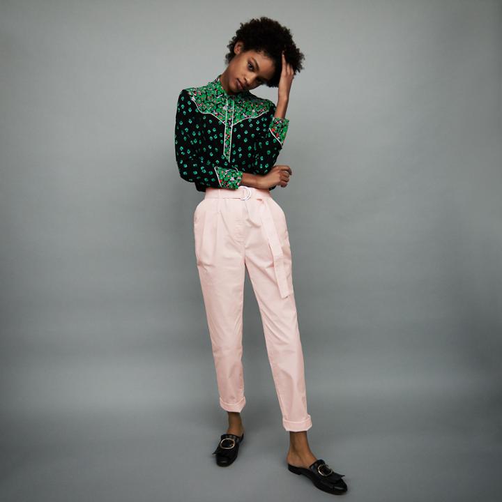 Maje Low-slung Belted Pants