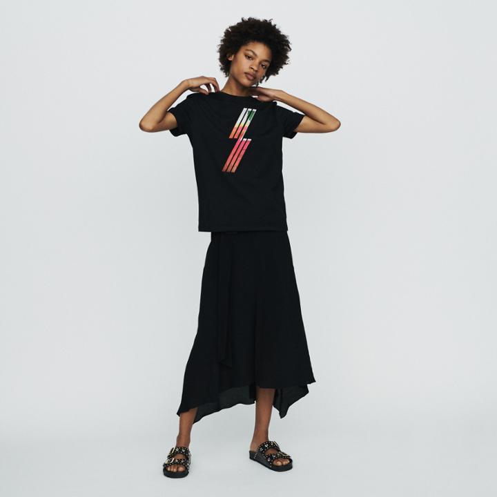 Maje Silkscreen Embroidered T-shirt