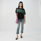 Maje Oversized Embroidered Cotton T-shirt