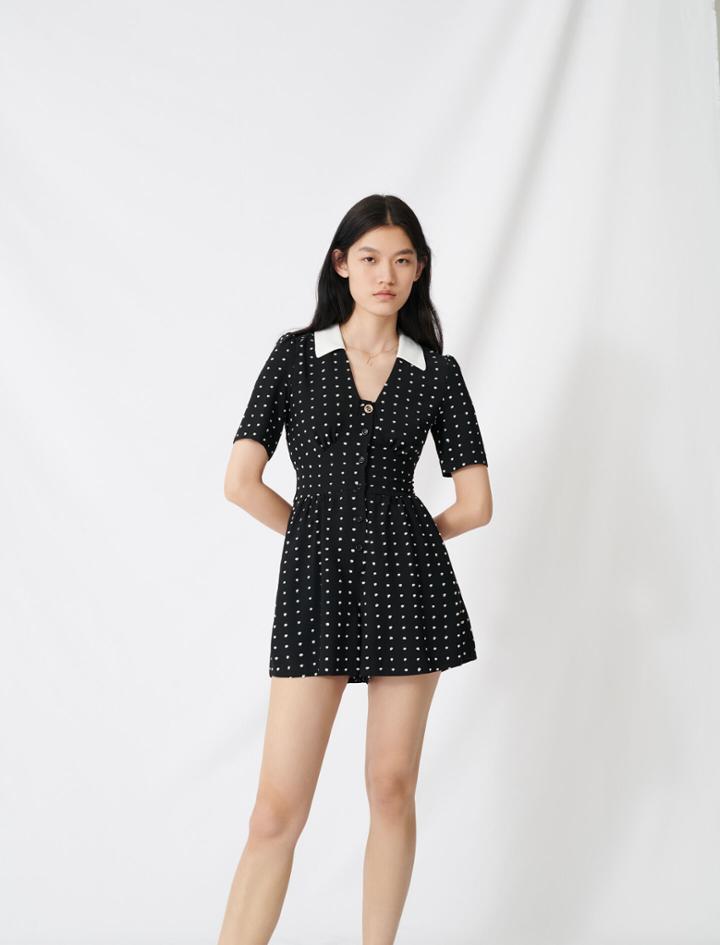 Maje Floaty Playsuit With Retro Polka Dots