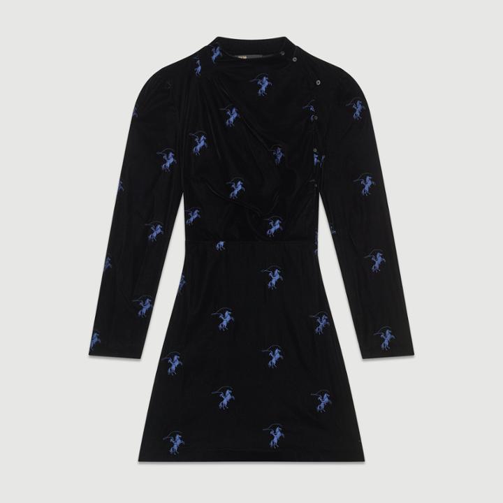 Maje Long-sleeve Dress With Embroidered