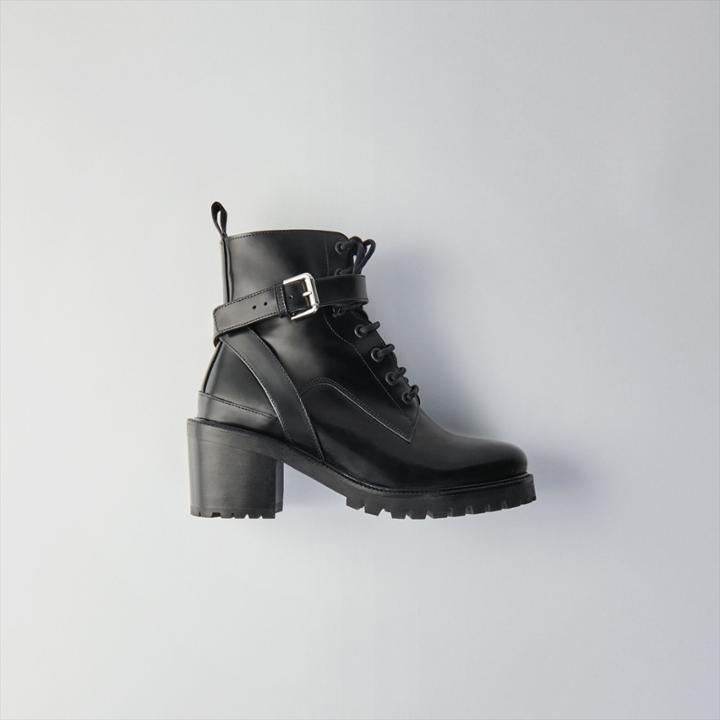 Maje Heeled Lace-up Polished Leather Booties