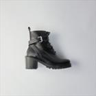 Maje Heeled Lace-up Polished Leather Booties