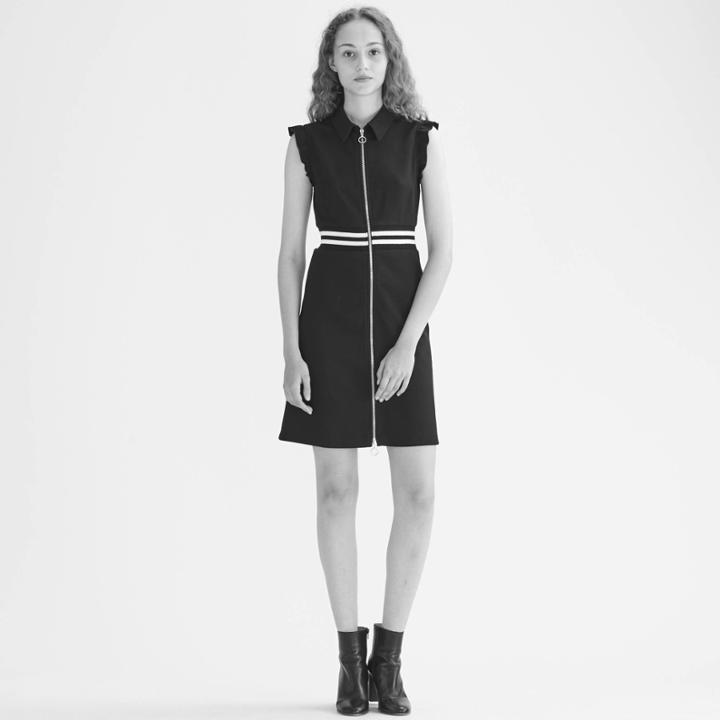 Maje A-line Crpe Dress With Frills