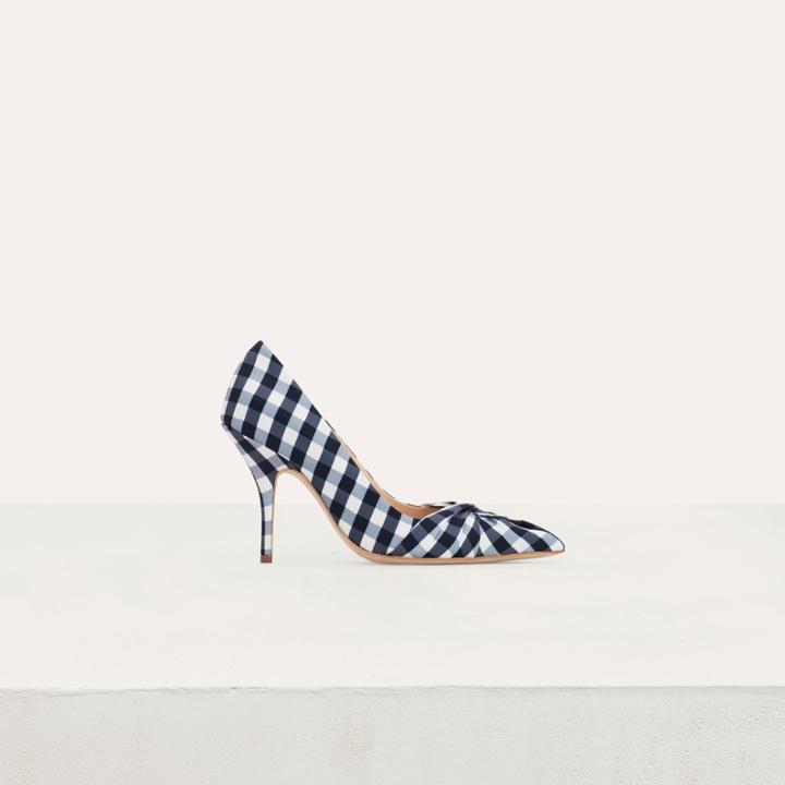 Maje Heels Draped In Vichy Blue