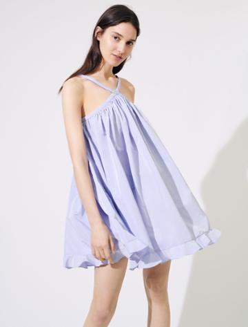 Maje Babydoll Dress With Crossover Straps