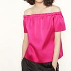 Maje Satin Off-the-shoulder Top