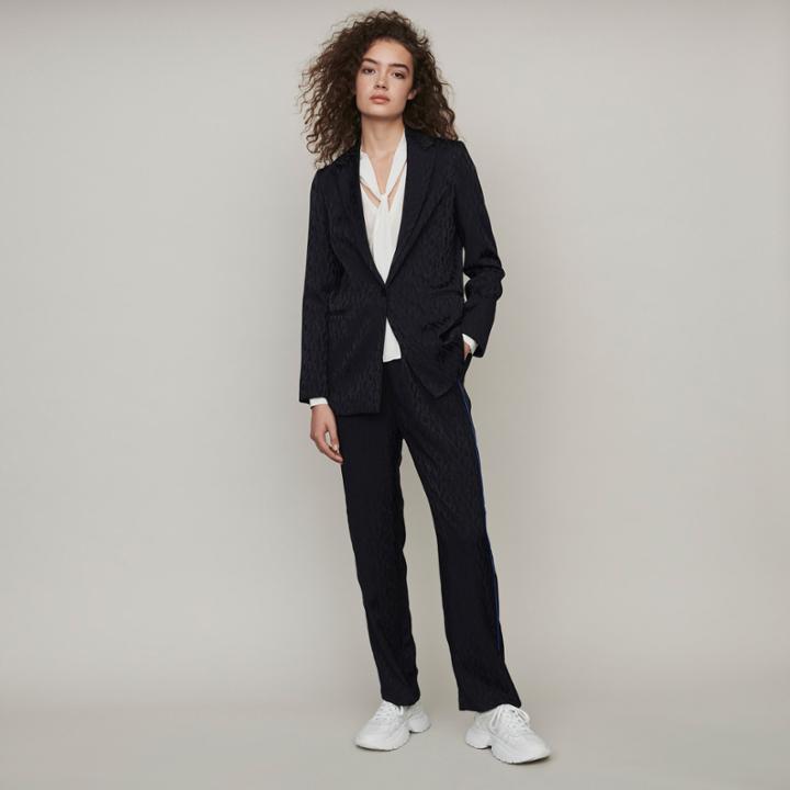 Maje Loose-fit Satin Jacquard Jacket