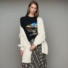 Maje Oversize Cardian In Twisted Mesh Knit
