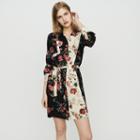 Maje Floral Print Shirt Dress