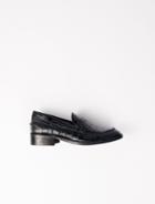 Maje Crocodile-effect Calfskin Loafers