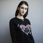 Maje Sweatshirt With Heart Embroidery