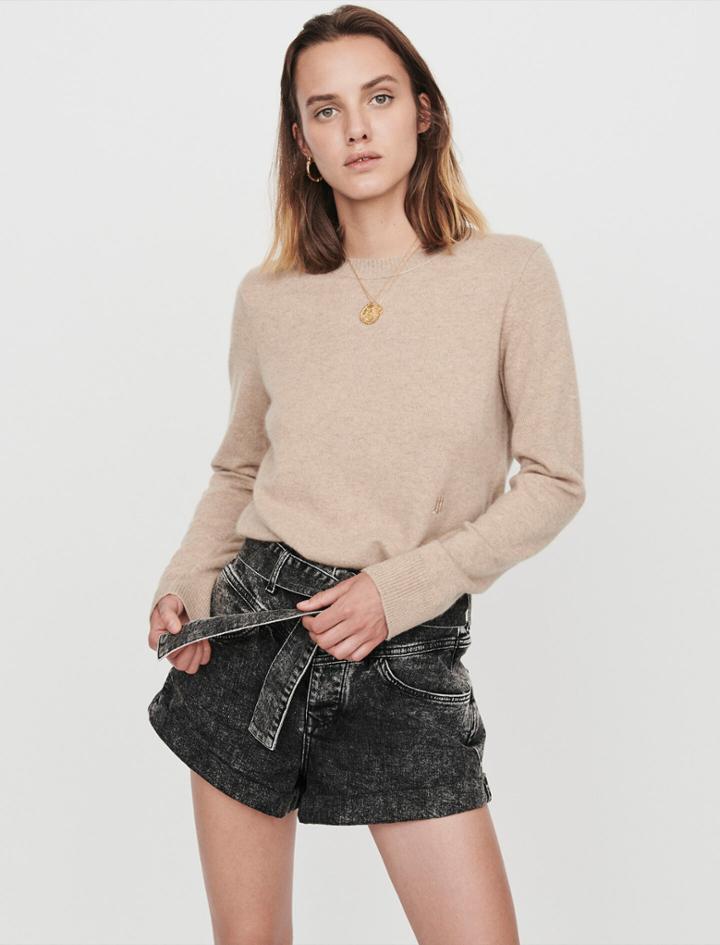 Maje Cashmere Jewel-neck Sweater