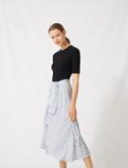 Maje Hybrid Dress With Striped Skirt