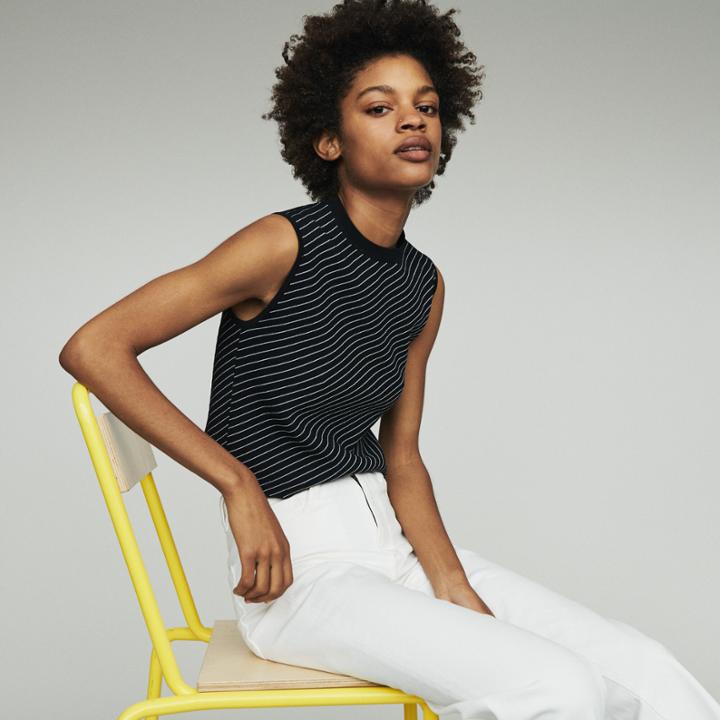 Maje Sleeveless Striped Sweater