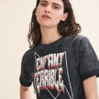 Maje Faded Cotton T-shirt With Lettering