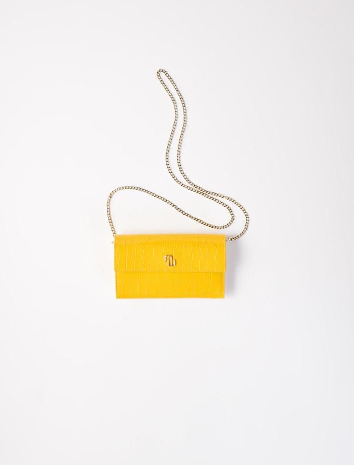 Maje Crocodile Wallet With Chain