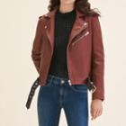 Maje Leather Jacket With Contrasting Belt