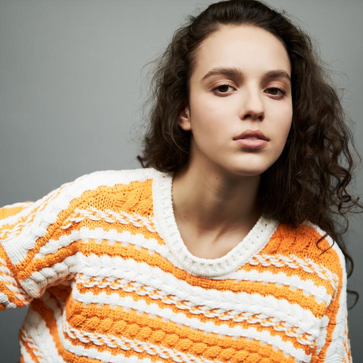 Maje Oversize Sweater In Bicolor Knit