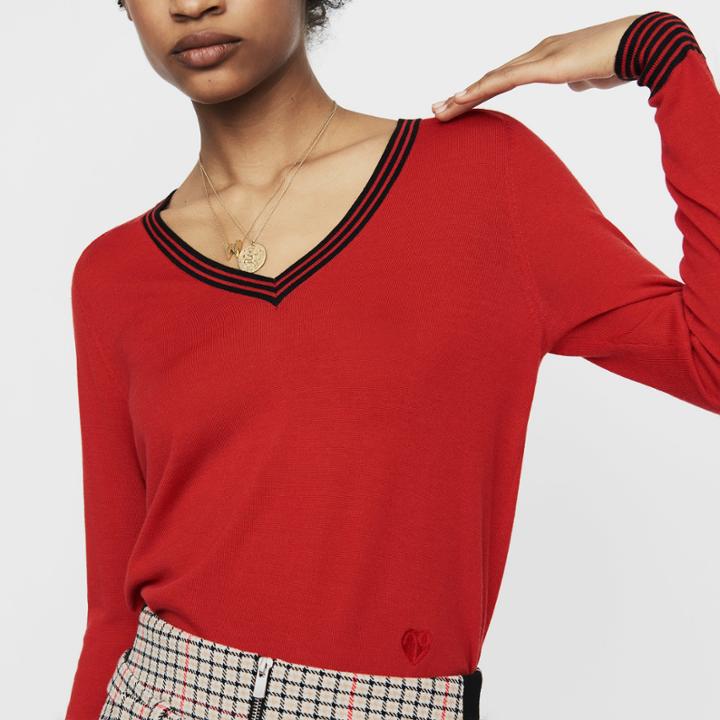 Maje Fine Knit Merino Wool Sweater