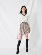 Maje V-neck Jumper In Decorative Knit