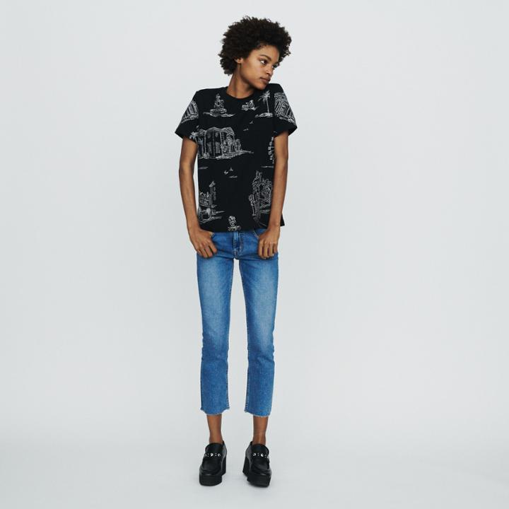 Maje T-shirt With Paris Embroidery