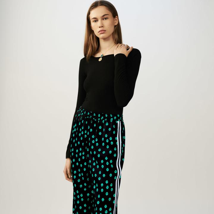 Maje Long-sleeved Bodysuit In Jersey
