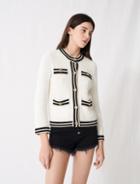 Maje Knit Cardigan With Contrasting Bands