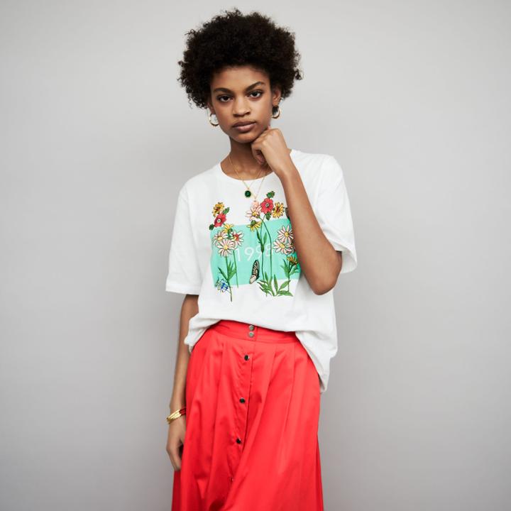 Maje Embroidered Cotton T-shirt