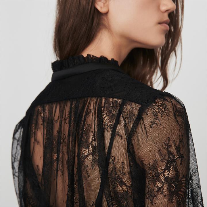 Maje Lace Top With Bow