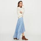 Maje Long Printed Ruffle Skirt