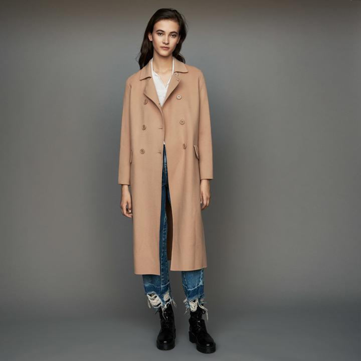 Maje Long Double-faced Wool Coat