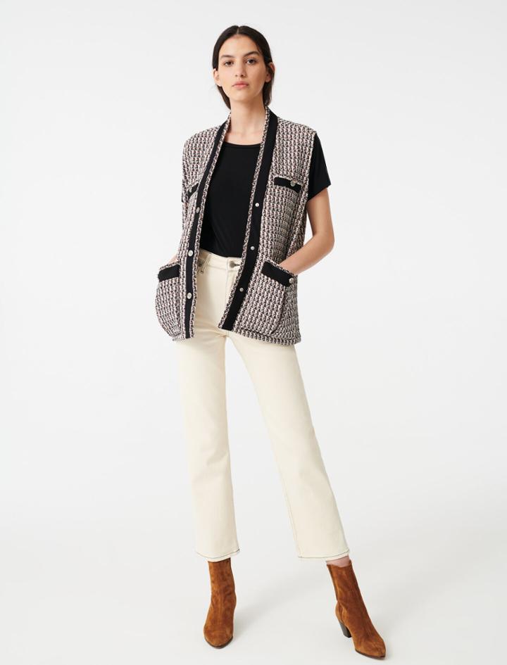Maje Sleeveless Lurex Tweed-style Jacket