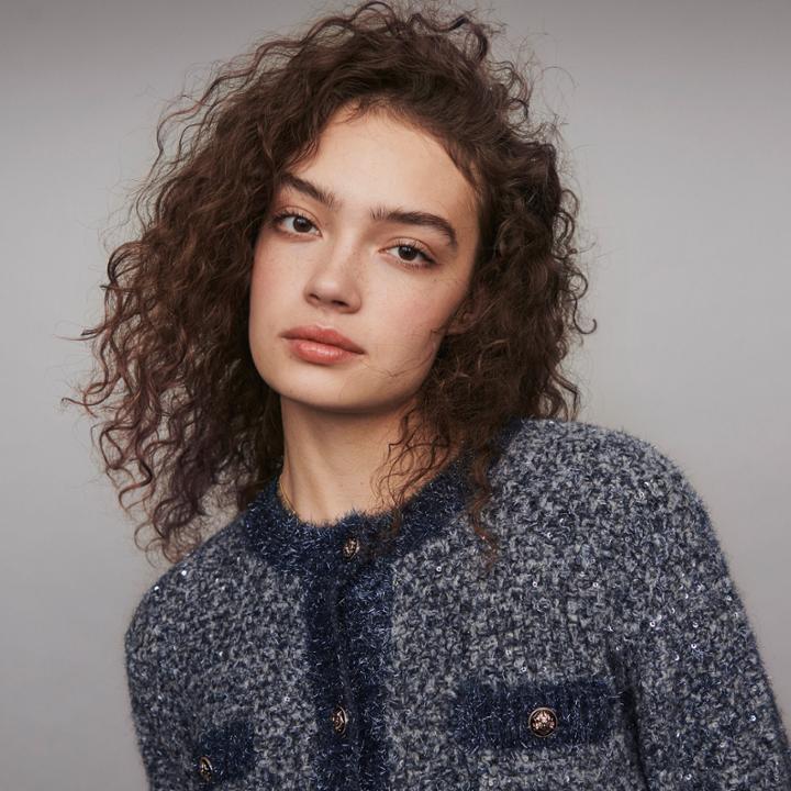Maje Fancy Lurex Knit Cardigan
