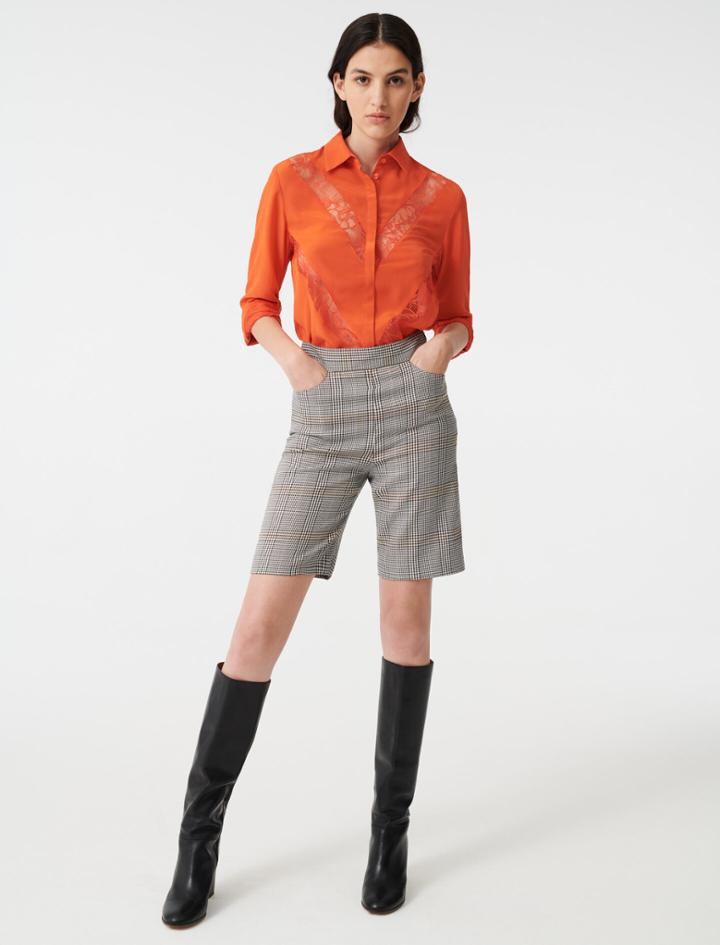 Maje Shirt With Lace Inserts