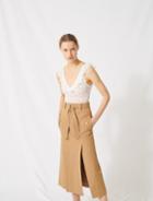 Maje Lace Bodysuit With Ruffled Neckline