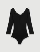 Maje Black V-neck Bodysuit