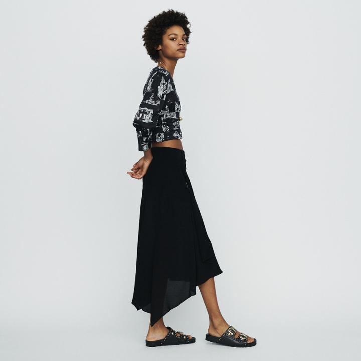 Maje Long Asymmetric Skirt