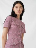Maje Fitted Checked Mini Dress