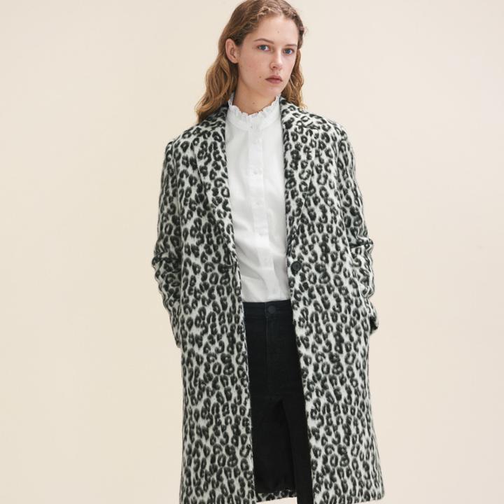 Maje Leopard-print Frock Coat