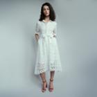 Maje Midi Dress In Daisy Guipure