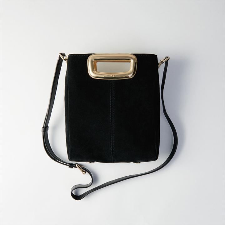 Maje Suede And Goldtone Metal M Skin Bag