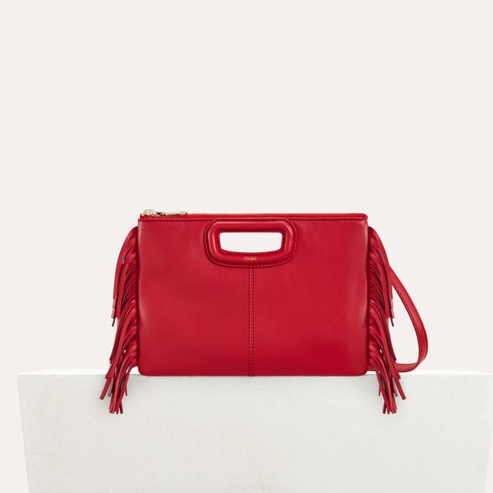 Maje M Duo Clutch In Leather