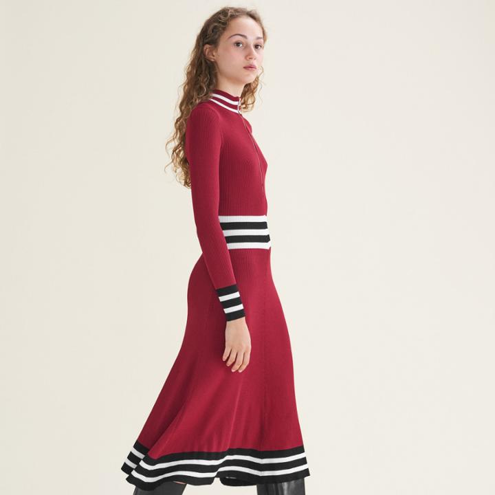 Maje Long Rib-knit Dress