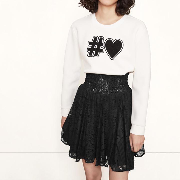 Maje Short Lace Skirt With Smocking